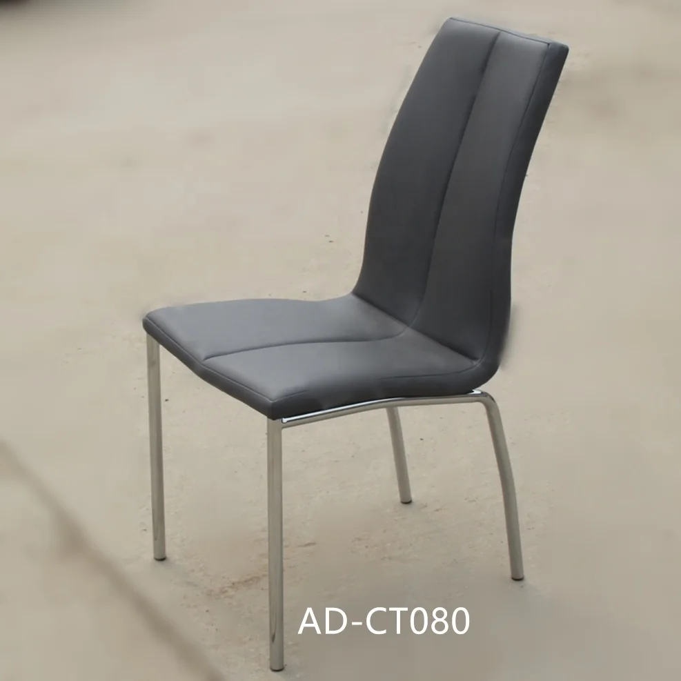 Wholesale  Leather Modern Chrome Black PU Dining Chair Design