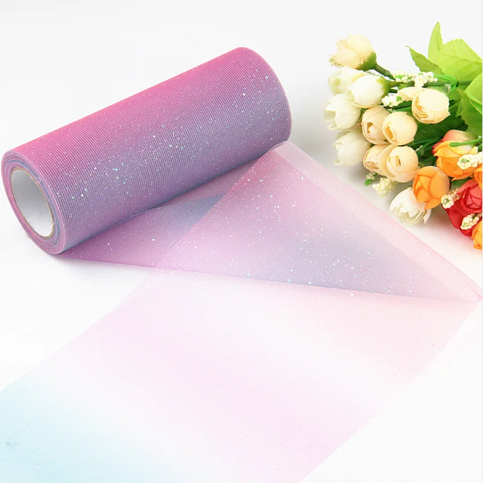Rainbow Tulle Roll Spool Yarn Tutu DIY Table Kids Skirt Gift Craft Fabric Party Bow Tulle Rolls Wedding Party Decoration Favor