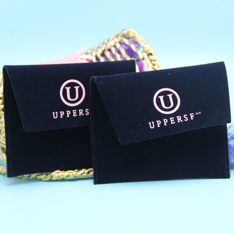 Маленькая Изысканная бархатная сумка-конверт для ювелирных изделий с клапаном оптом