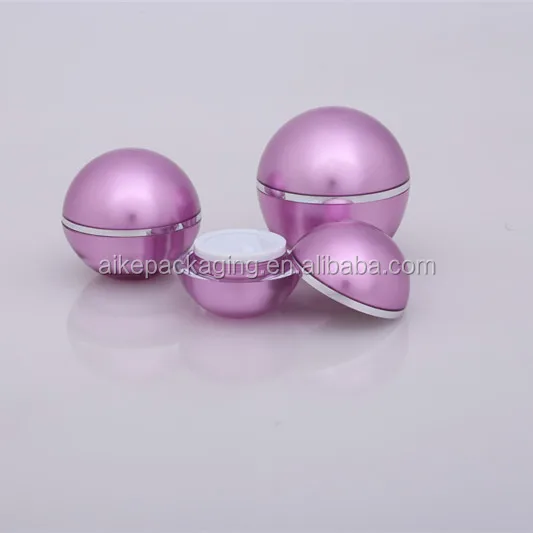 Hot Sale silver color 30ml 50ml ball shape plastic acrylic cream container cosmetic packaging jar