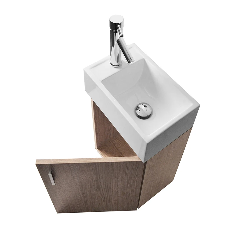 Small design narrow sink corner bathroom contemporary melamine bathroom cabinet vanity