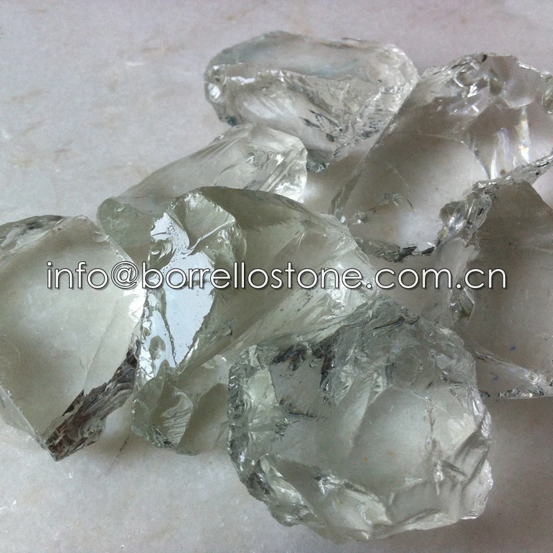 Crushed large glass rock for garden