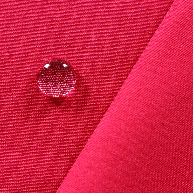 100 D 100% polyester 4 way stretch woven fabric + 3 layers transparent film and plush fabric for clothing sports fabric