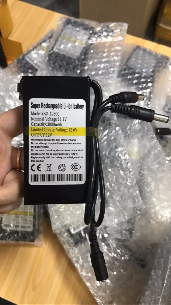 Original li-ion polymer battery 12v rechargeable in black wrap 3000mah factory wholesale