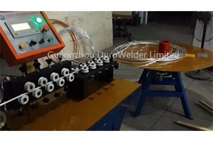 automatic copper pipe straighten and high speed rotary chip less cutting machine
