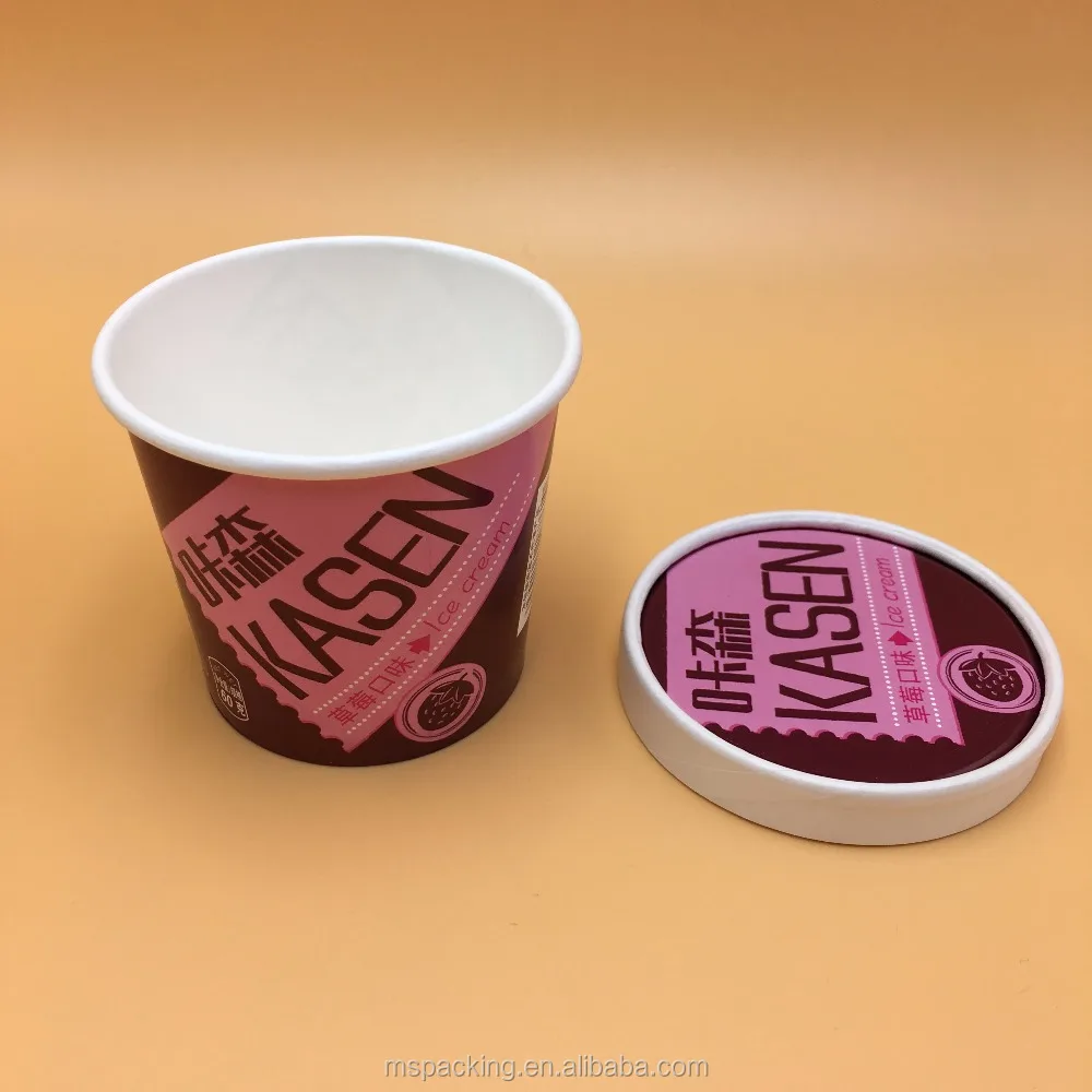 8oz Edible Paper Frozen Gelato Container Ice Cream Yogurt Cup