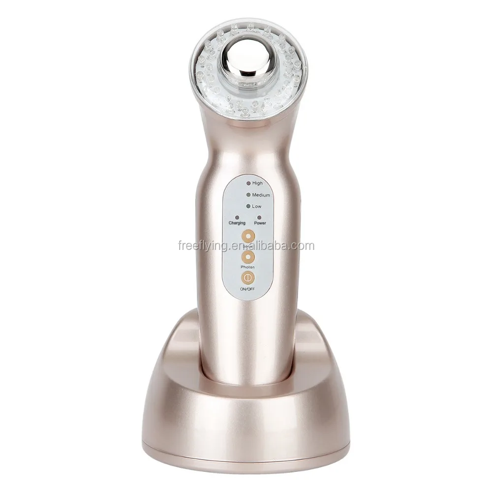 Newest Handheld Home Use Rechargeable Photon Ultrasonic Skin Care device FF1388B ultrasonic massager ion infrared facial massage