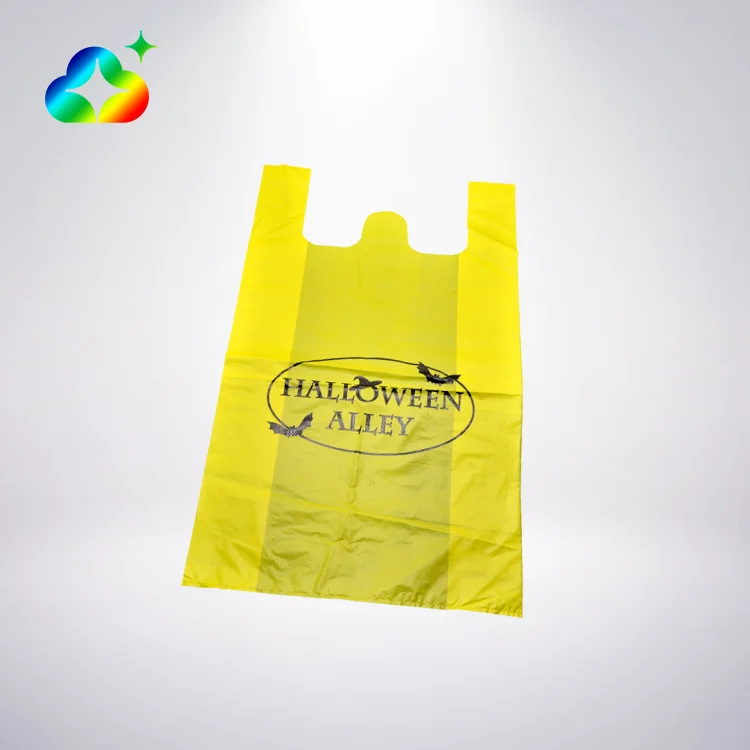 Personalized Custom Logo Printed 100% Eco-friendly Compostable Plastic T-shirt Packaging Bags With Carry Handle For Shopping