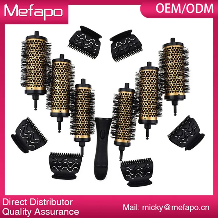 Custom Detachable Heads Salon Ceramic Hair Round Brush