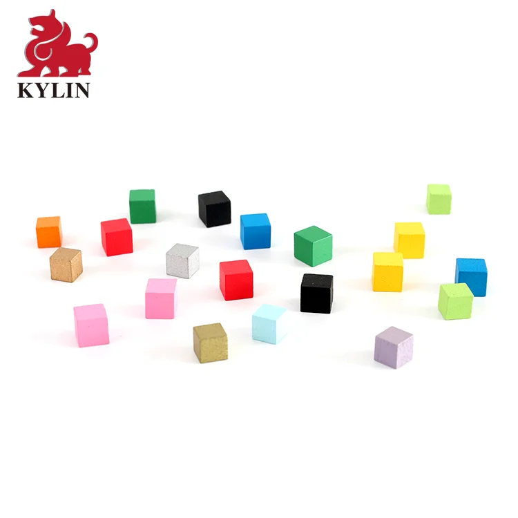 
8*8*8mm Kids domino cube toys wooden building blocks Wood colorful cubes and wooden toys educational 