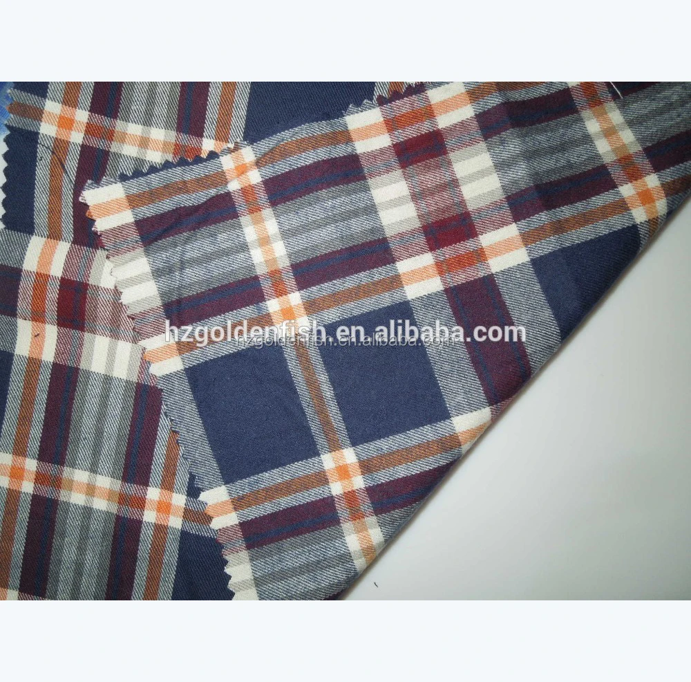 
Hot sale Yarn dyed 100% Cotton flannelette fabric for casual Shirt 