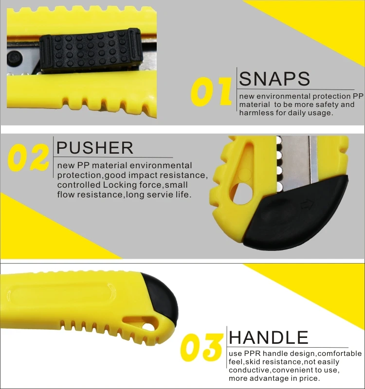 
Daily Life Use Snap Off Utility Knife Box Cutter With Blade 
