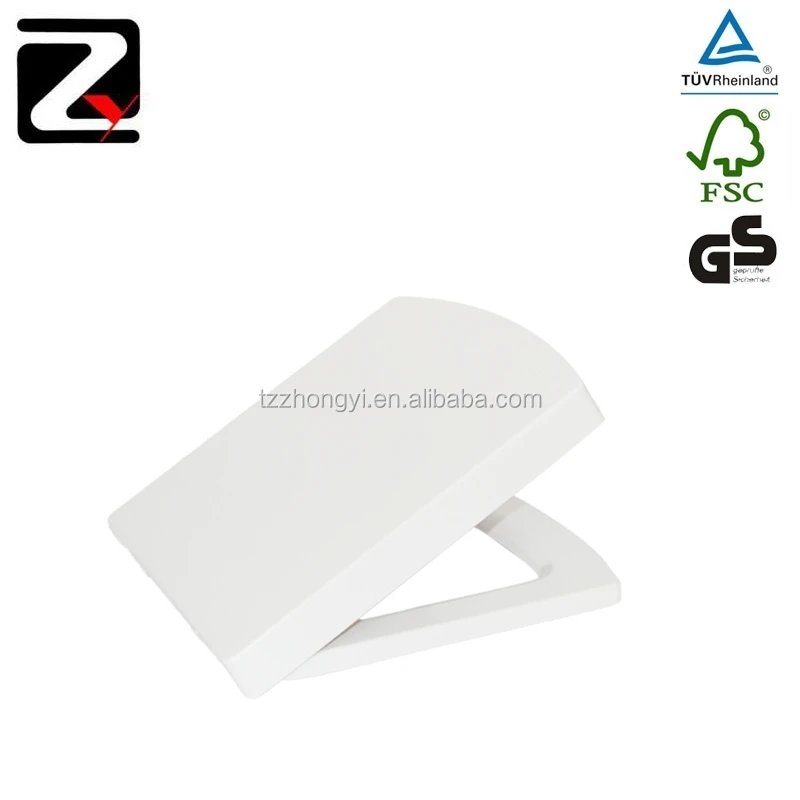 Duroplast square white easy release soft close toilet seat