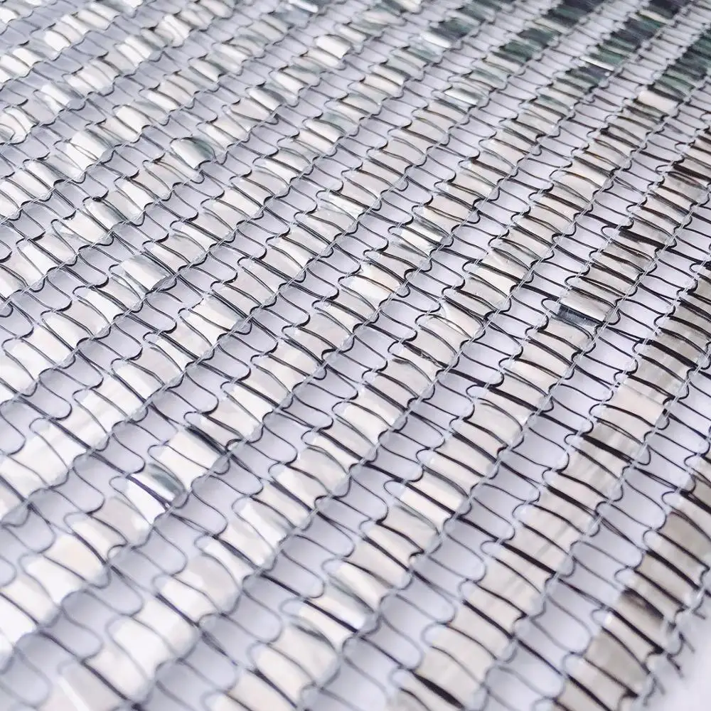 Новая алюминиевая затеняющая сетка с усиленным переплетением обеспечивает высокое качество и затенение 55% ткани 3,6 м плюс 3,6 м