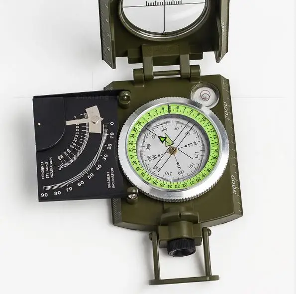 High-end American compass compass with scale / level / / slope meter / luminous / magnifying glass