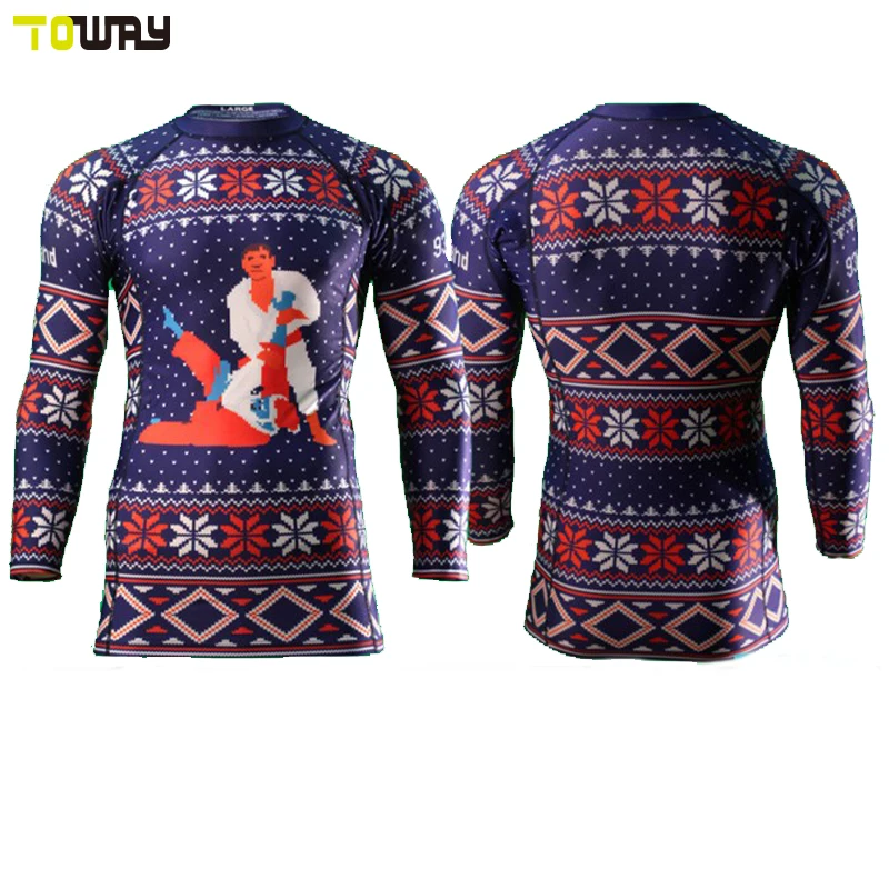custom sublimated bjj rash guard digital printing
