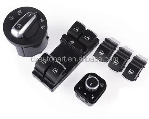 
Chrome Head Light Mirror Window Switch For VW Passat B6 Tiguan Jetta Golf MK5 MK6 CC 5ND 959 565A 5ND 941 431A 