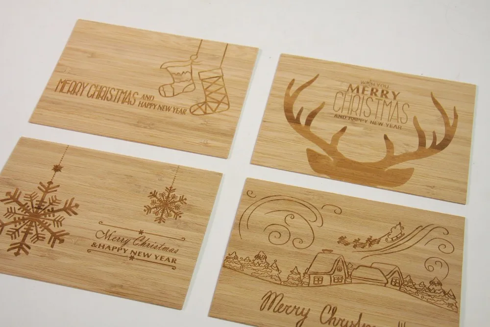 Bamboo Wood Cards for Promotional Party Supplies-Elegant Postcards