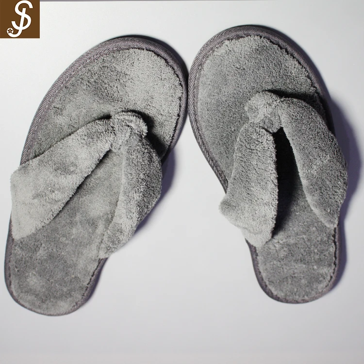 S&J 100% Cotton Hotel Fitness Slipper Disposable White Simple Slippers Guestroom Slipper
