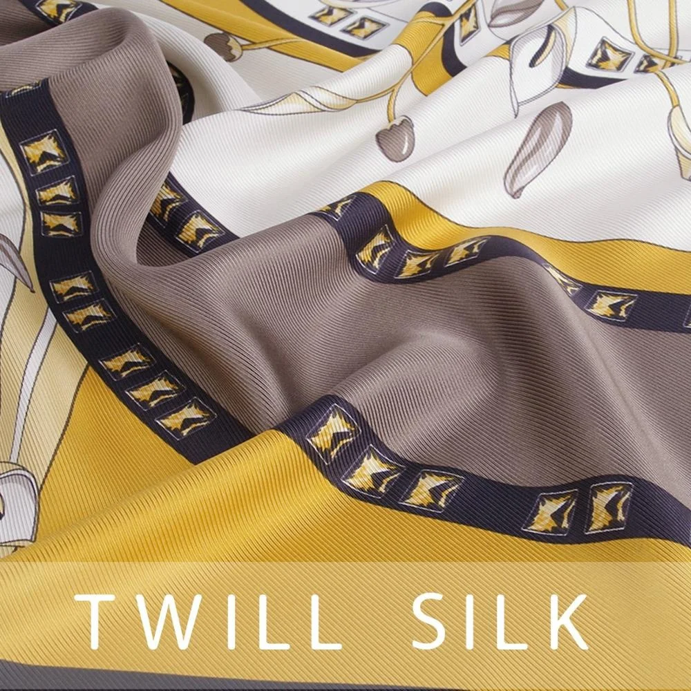 Silk Scarves Printing Service Designer Women Square Luxury Eco-firendly Silk Scarf WIth Gift Packaging Box