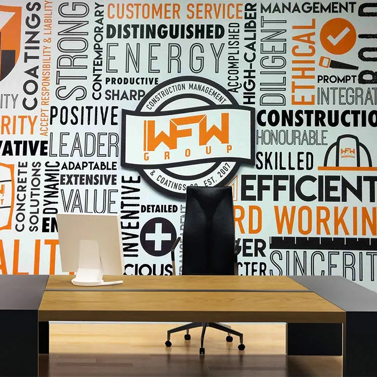  Пользовательская УФ печать Графический дизайн офисные обои магазин обоев Холст плакат 3D