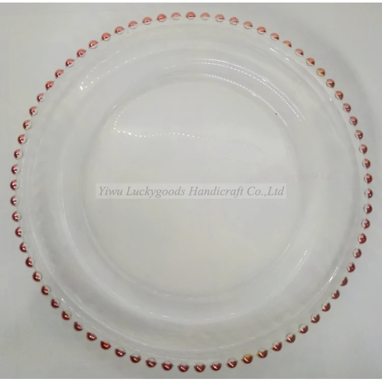 LCK030 gold rim edge wedding charger plates dish plates round shape