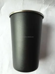 BPA Free 18/8 304 Stainless Steel 16OZ Pint Cup With Black Matt Color
