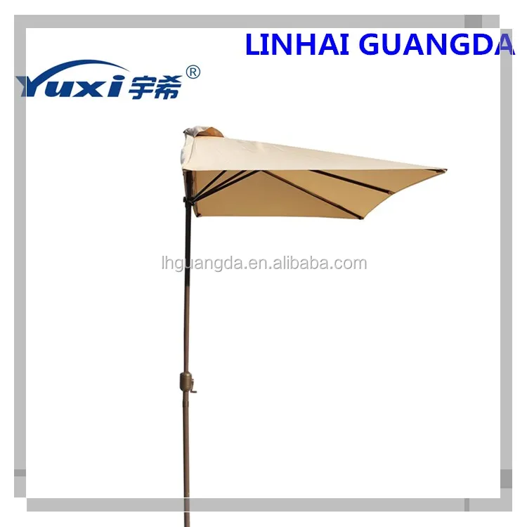 
side Small patio furniture half round shape balcony umbrella outdoor parasol 