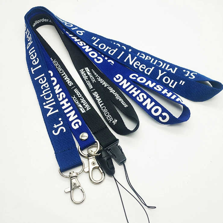 Fashion custom silicone printing neck strap lanyard