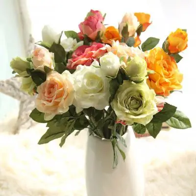 ZERO Decorative Artificial Rose Single Rose Artificial Flower for Home Wedding Party Decoration