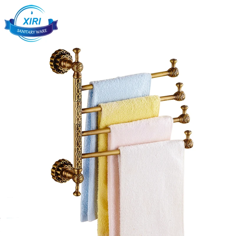 Exquisite antique brass flexible towel shelves with 4 bars bathroom towel bars BA0625