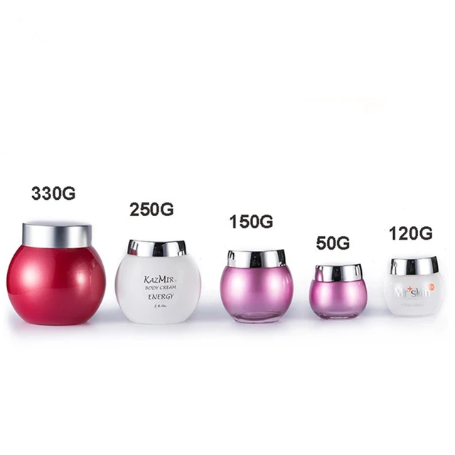 
cosmetic pot cosmetique vide pour 50 ml 150 ml 200ml 300 ml round cream jar with aluminum cap 