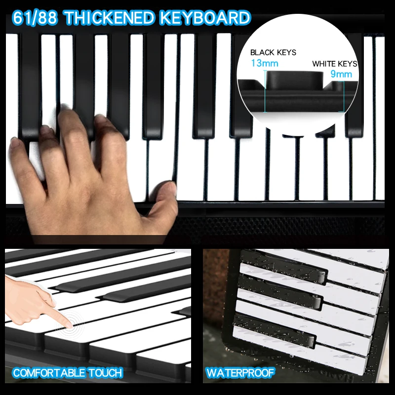 Hot product silicone Waterproof piano 61key piano keyboard piano electric