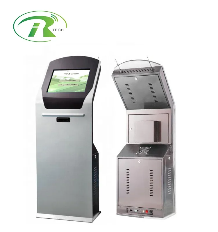 High quality automatic infrared touch screen queue system take a number ticket machine with auto cut thermal printer
