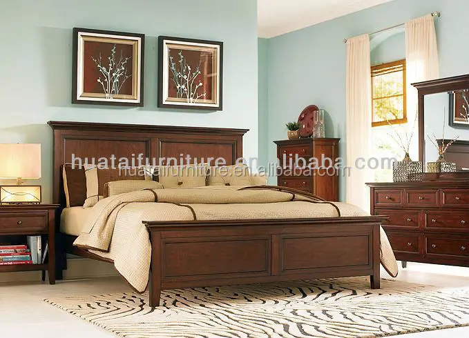 Super Cheap Solid wood antique Wooden King Bed,Hotel Bedroom Furniture Set