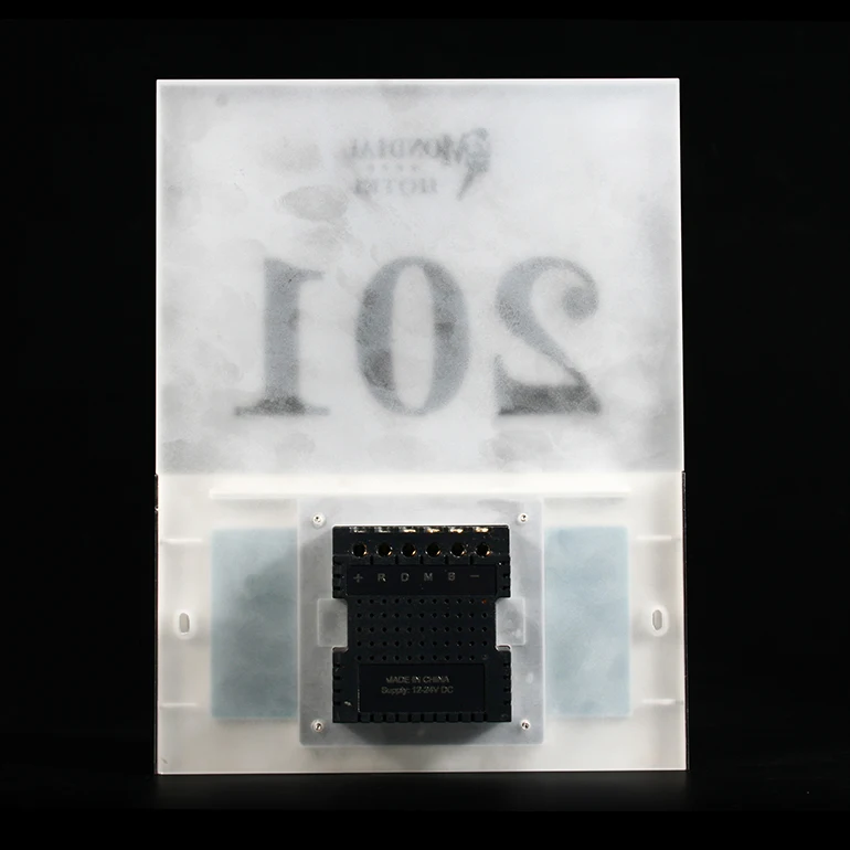 New Design Hotel Outside Room Led Number Logo Matte Acrylic Doorplate