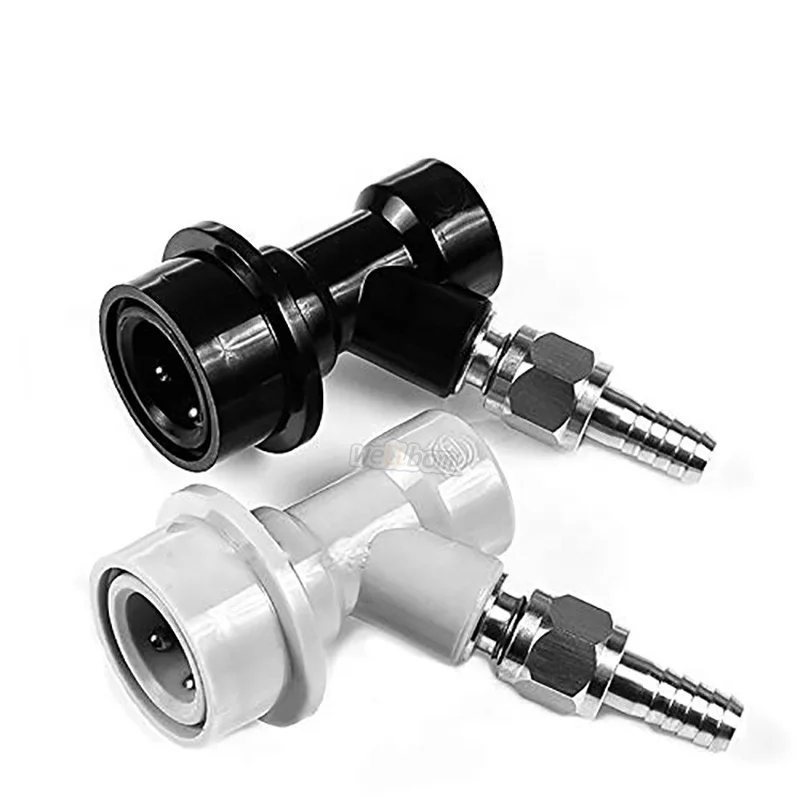 Ball Lock Keg MFL Disconnects Kit, Keg Fittings with Stainless Steel Swivel Nuts 5/16 Gas, 1/4 Liquid Barbed & Worm Clamp