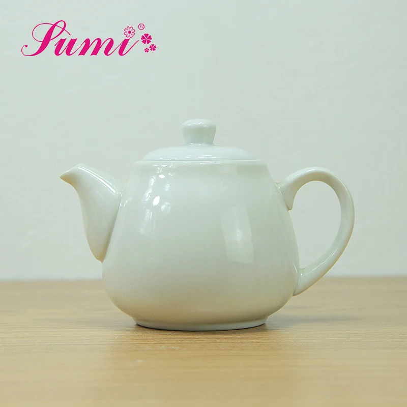 MOQ 200 China supply wholesale hotel restaurant white teapot bulk cheap ceramic teapot
