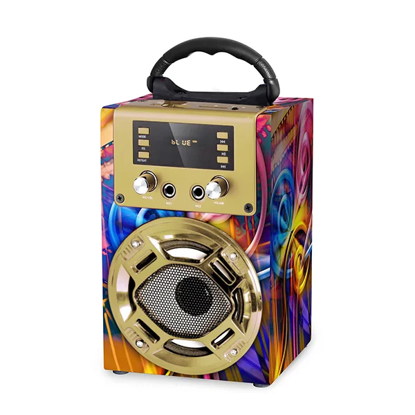 Christmas gift oem colorful portable wireless wood speaker