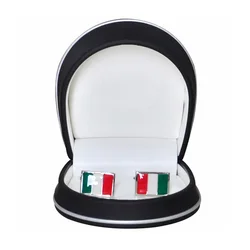 Manufacturer Supplier Factory Custom Italy Flag Cufflink Novelty Cuff links With Box