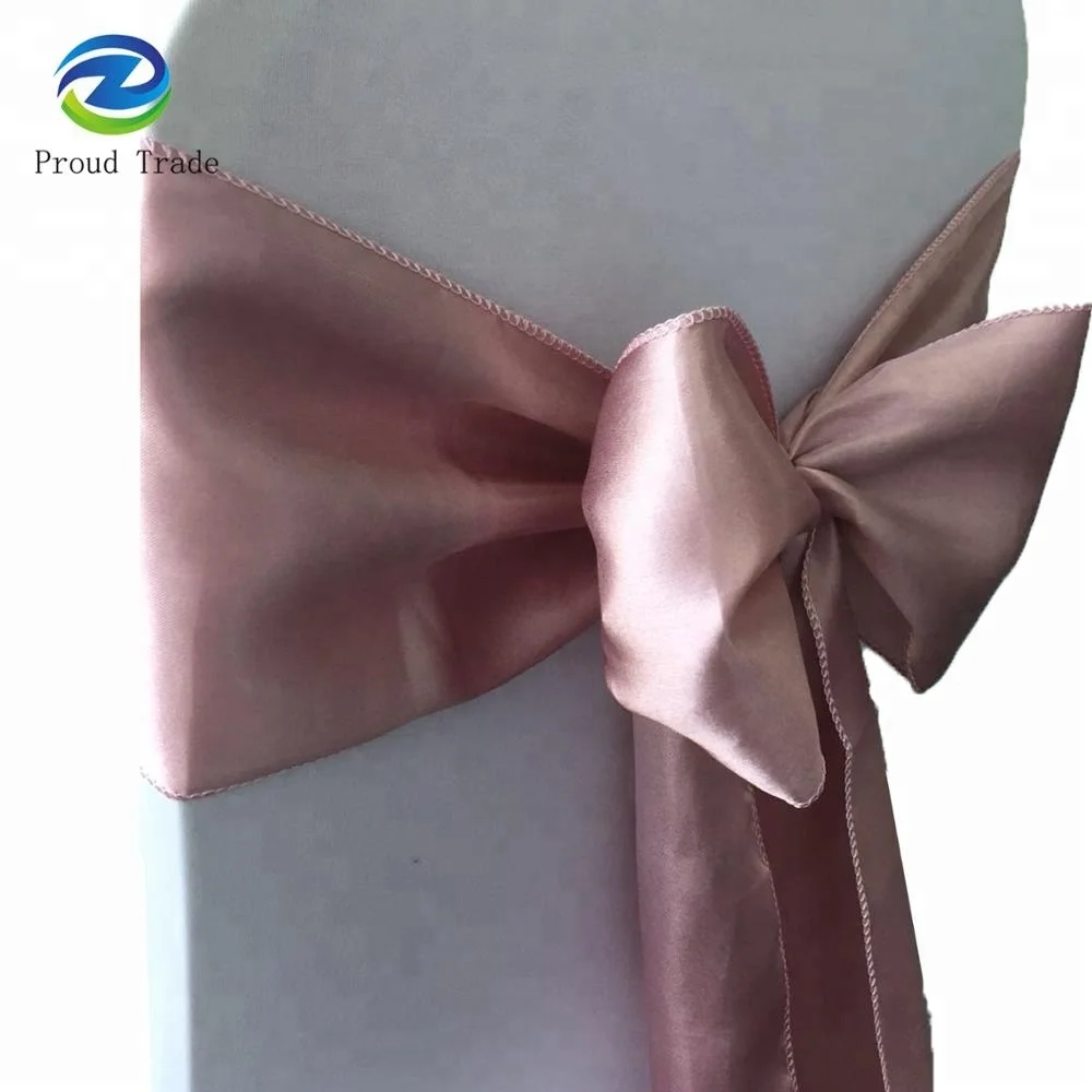 Cheap hot satin rose gold chair sashes for wedding