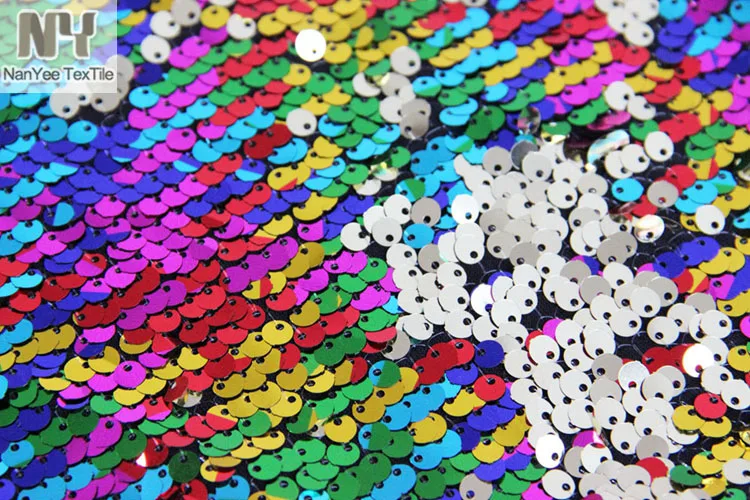 Nanyee Textile Full Color Metallic PET Material Sequin Fabric