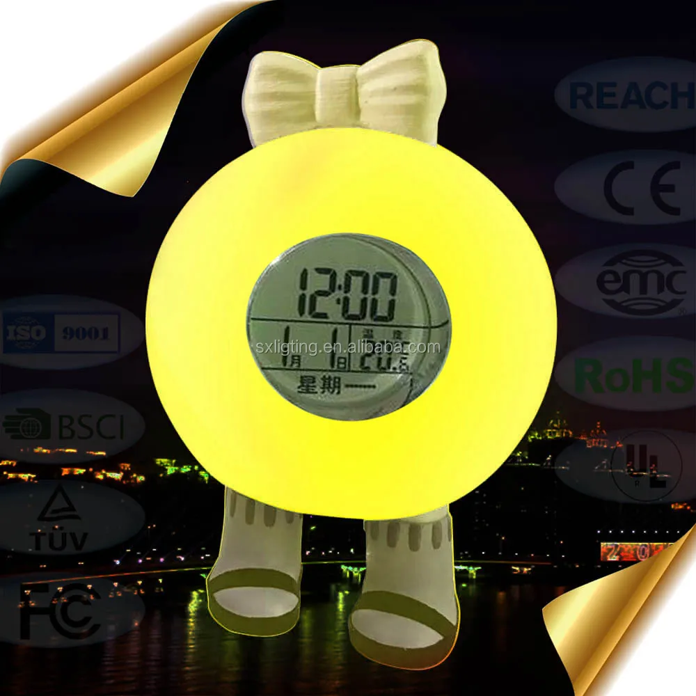 
Custom DIY Thermometer Digital Alarm Clock with LED Light Changing 