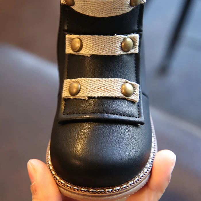 
YY10110S 2018 British style rivet design high quality half boots girls kids riding boots 