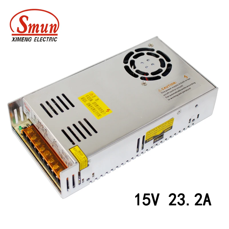 SMUN S-350-15 AC-DC Single Output Power Supply 350W 15VDC 23A SMPS