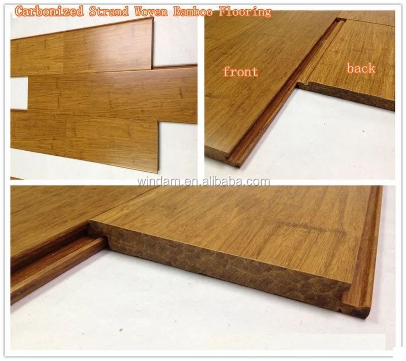 
Carbonized color solid strand woven bamboo flooring click 