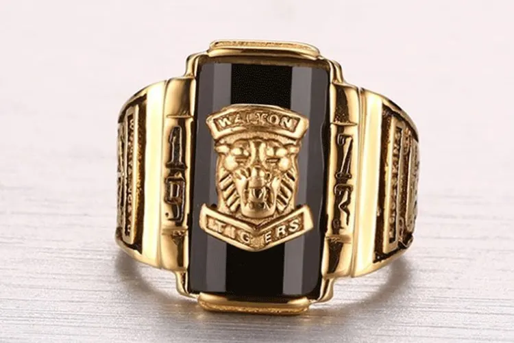 Wholesale Stainless Steel Imitation Jewellery Lion Head Ring Gothic Jewelry Customized Single Stone Ring Designs For Men