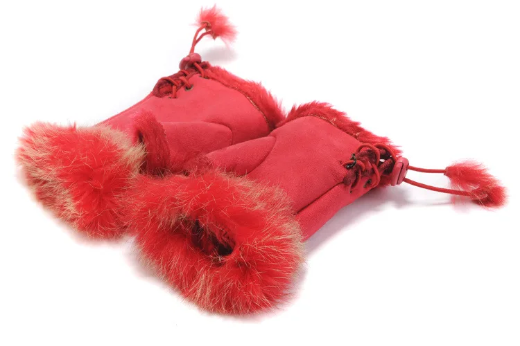 fashion winter warm faux fur fabric fingerless gloves ladies fashion mitten driving gloves