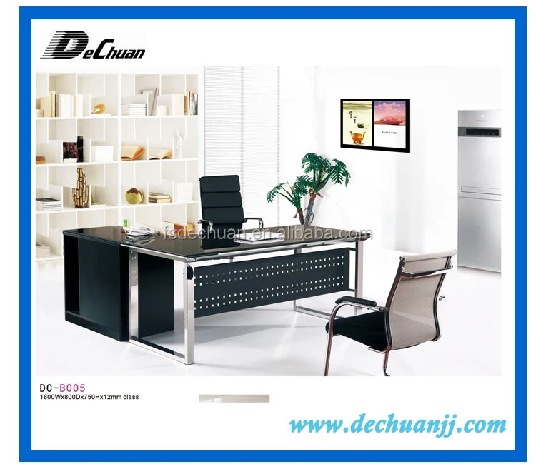 Современный офис стекло компьютерный стол для продажи