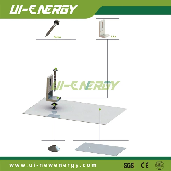 Composition / asphalt shingle roof stainless steel solar panel l bracket